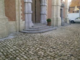 antique belgian beguinage cobbles